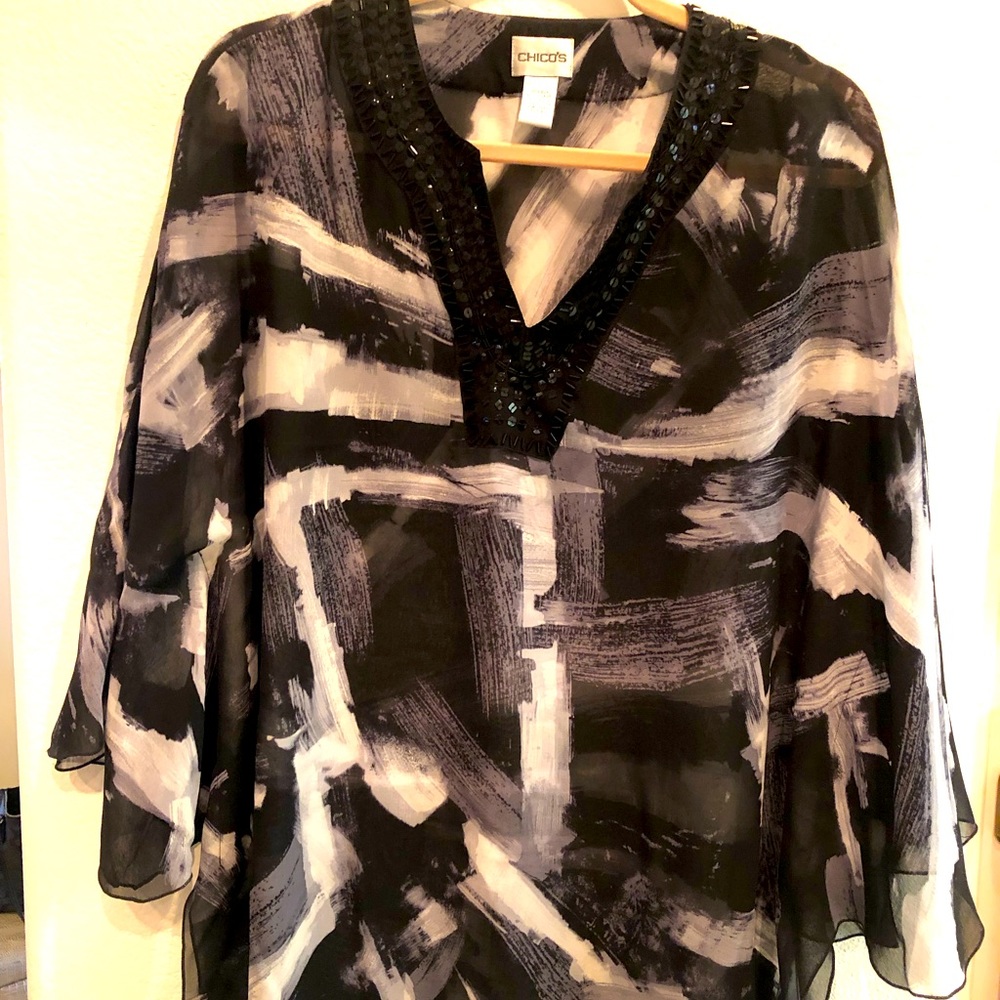 Silk, Embellished Chico Blouse